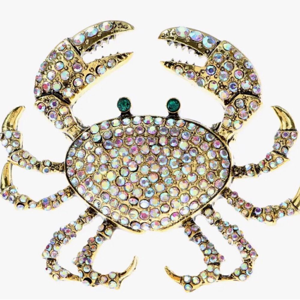 🦀 Heidi Daus on SALE NEW stunning white crystal crab brooch 🦀